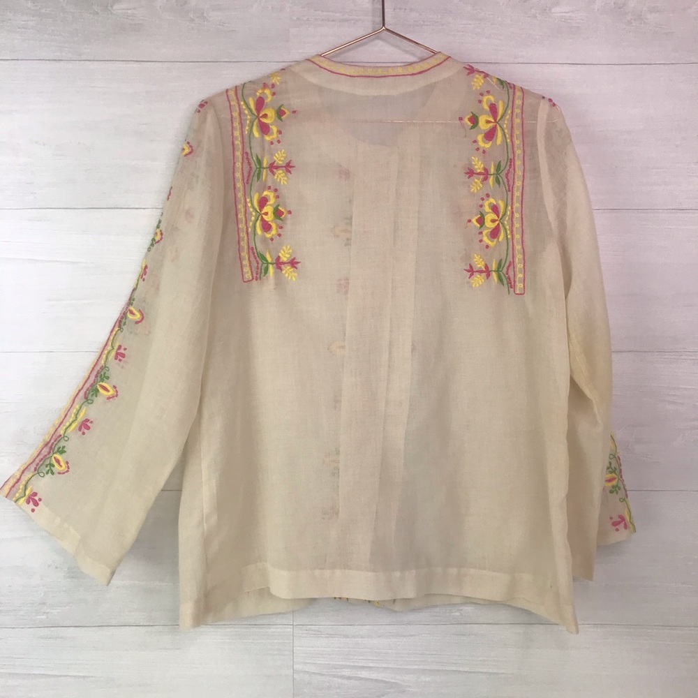 Vintage Tesoro’s Embroidered Boho Top Size M/L - Picture 2 of 8
